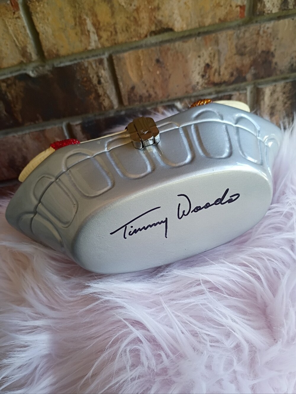 Wow! Rare NEW Timmy Woods Swarovski Crystal Wooden Banana Split Ice Cream Bag - Picture 12 of 16